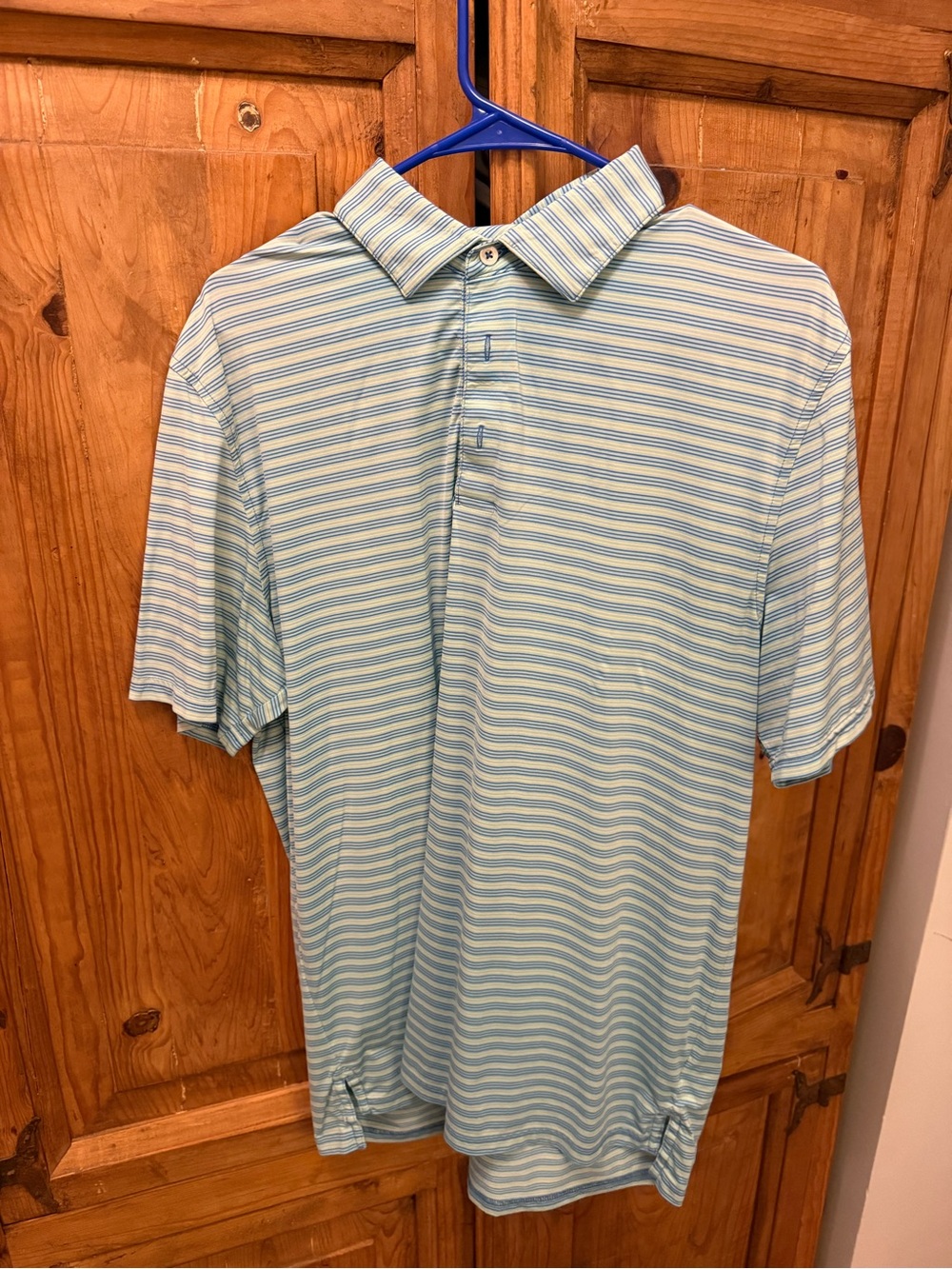 Southern Tide Light Blue Striped Performance Polo